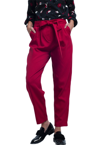 High Waist Pants With Belt
