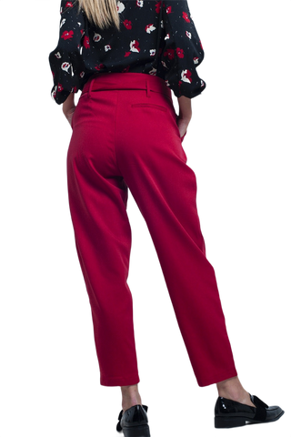 High Waist Pants With Belt