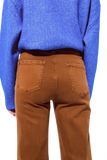 High Waisted Front Pockets Flare Jeans in Camel