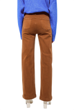 High Waisted Front Pockets Flare Jeans in Camel