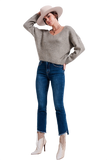 High Waisted Jeans With Asymmetrical Hem