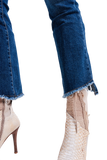 High Waisted Jeans With Asymmetrical Hem