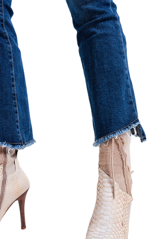 High Waisted Jeans With Asymmetrical Hem