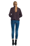 High Waisted Skinny Jeans in Dark Wash Blue With Ripped Details