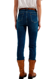 High Waisted Super Skinny Jeans in Dark Blue With High Quality Elastic