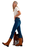 High Waisted Super Skinny Jeans in Dark Blue With High Quality Elastic