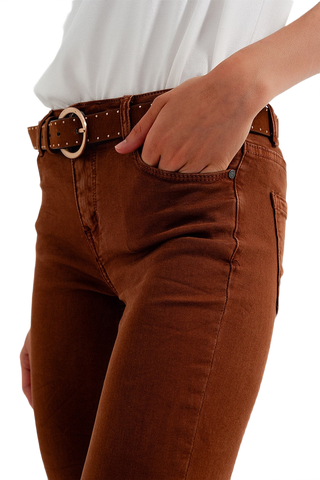 High Waisted Super Skinny Pants in Camel