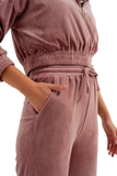 Jogger With Drawstring Waist in Pink