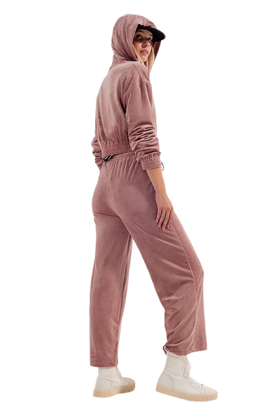 Jogger With Drawstring Waist in Pink