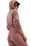 Jogger With Drawstring Waist in Pink