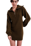 Jumper Mini Dress in Dark Green