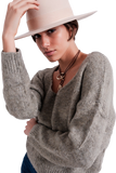 Khaki Batwing Fluffy Sweater