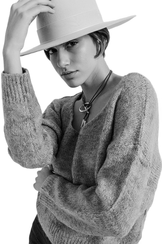 Khaki Batwing Fluffy Sweater