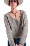 Khaki Batwing Fluffy Sweater