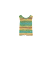 Knitted Multicolor Sleeveless Sweater With Stripes and Crew Neckline