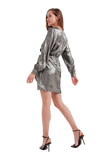 Knot Front Mini Dress in Silver