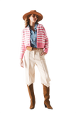 Lightweight Stripe Cardigan in Pink