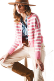 Lightweight Stripe Cardigan in Pink