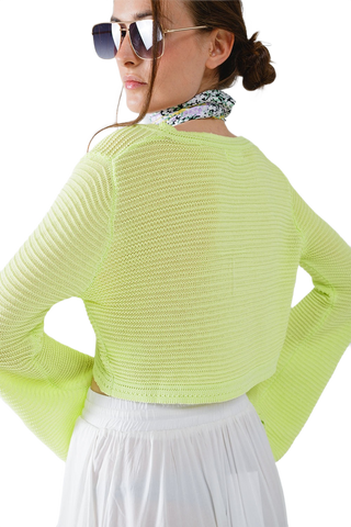 Long Bell Sleeve Knitted Cardigan
