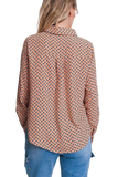 Long Sleeve Blouse With Ruffle Detail in Beige