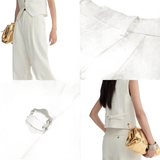 "Diary of an Old Friend" Customized Breathable Ramie Oversize Suit Vest Set