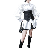 Daoko Pleated Puff Long Sleeve Shirt - White