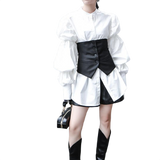 Daoko Pleated Puff Long Sleeve Shirt - White