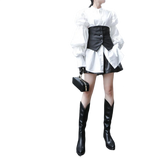 Daoko Pleated Puff Long Sleeve Shirt - White
