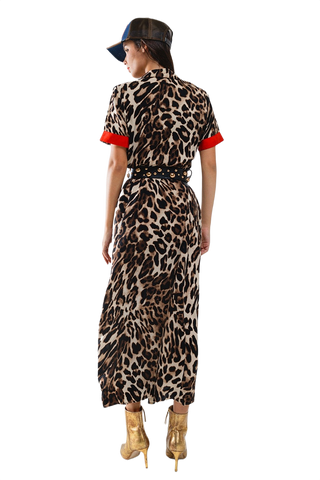 Leopard Buttoned Dress