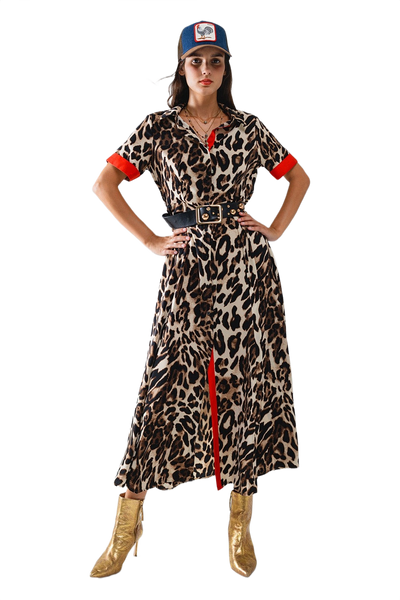 Leopard Buttoned Dress