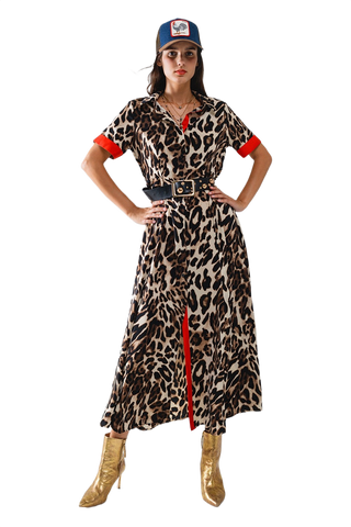 Leopard Buttoned Dress