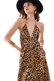 Maxi Leopard Open Back Dress