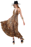 Maxi Leopard Open Back Dress