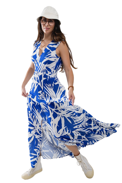 Tropical V-Neck Dress