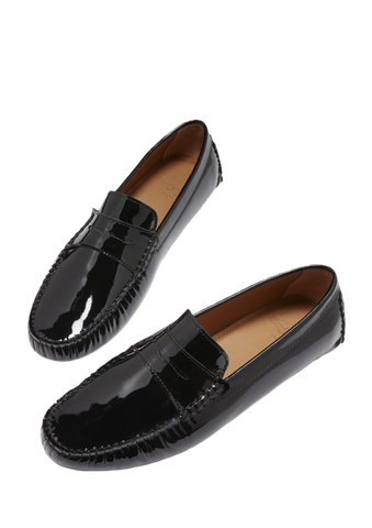 Penny Driving Loafers, Black Patent Leather
