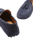 Tasselled Driving Loafers, Navy Blue Suede