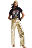 Metallic Straight Leg Pants in Gold
