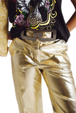 Metallic Straight Leg Pants in Gold