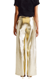 Metallic Straight Leg Pants in Gold