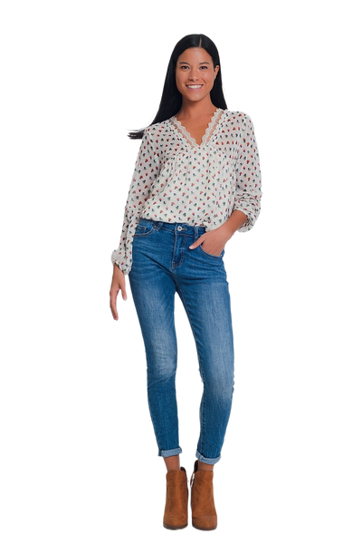 Mid Waist Skinny Jeans