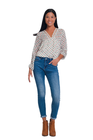 Mid Waist Skinny Jeans