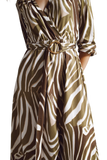 Olive Green Zebra Dress