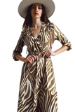 Olive Green Zebra Dress