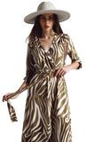 Olive Green Zebra Dress