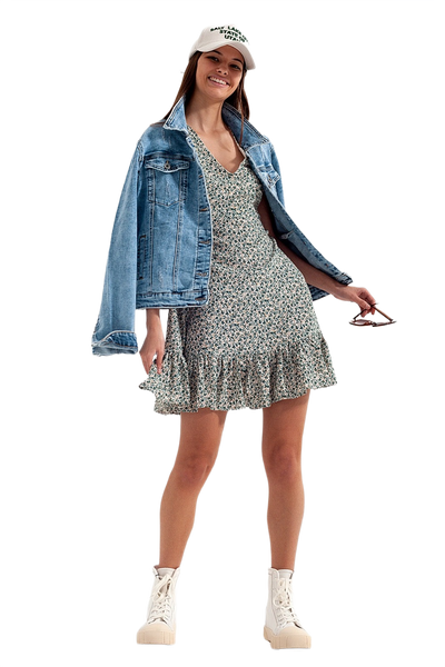Mini Ruffle Floral Dress