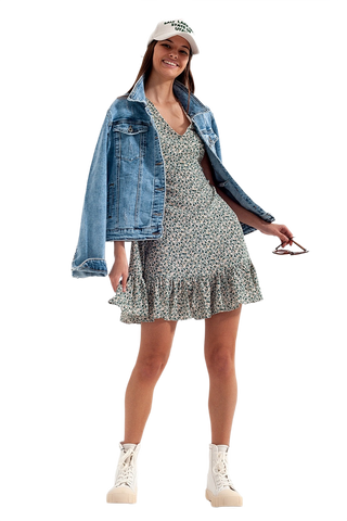 Mini Ruffle Floral Dress