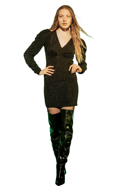 Mini v Neck Dress