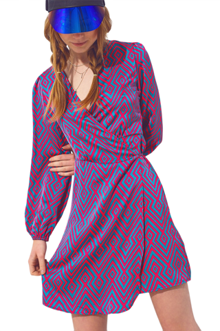 Mini v Neck Wrap Dress
