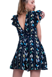 Navy Flower Printed Jumpsuit