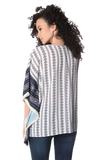 Navy Oversized Poncho Top in Tribe Print